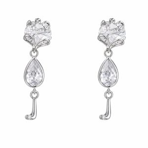 Pendientes Gota Brillante · acero inoxidable 316L con circonitas · D'Capricho