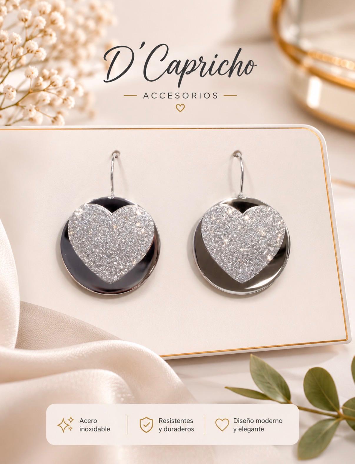 Pendientes Corazón Brillante · D'Capricho