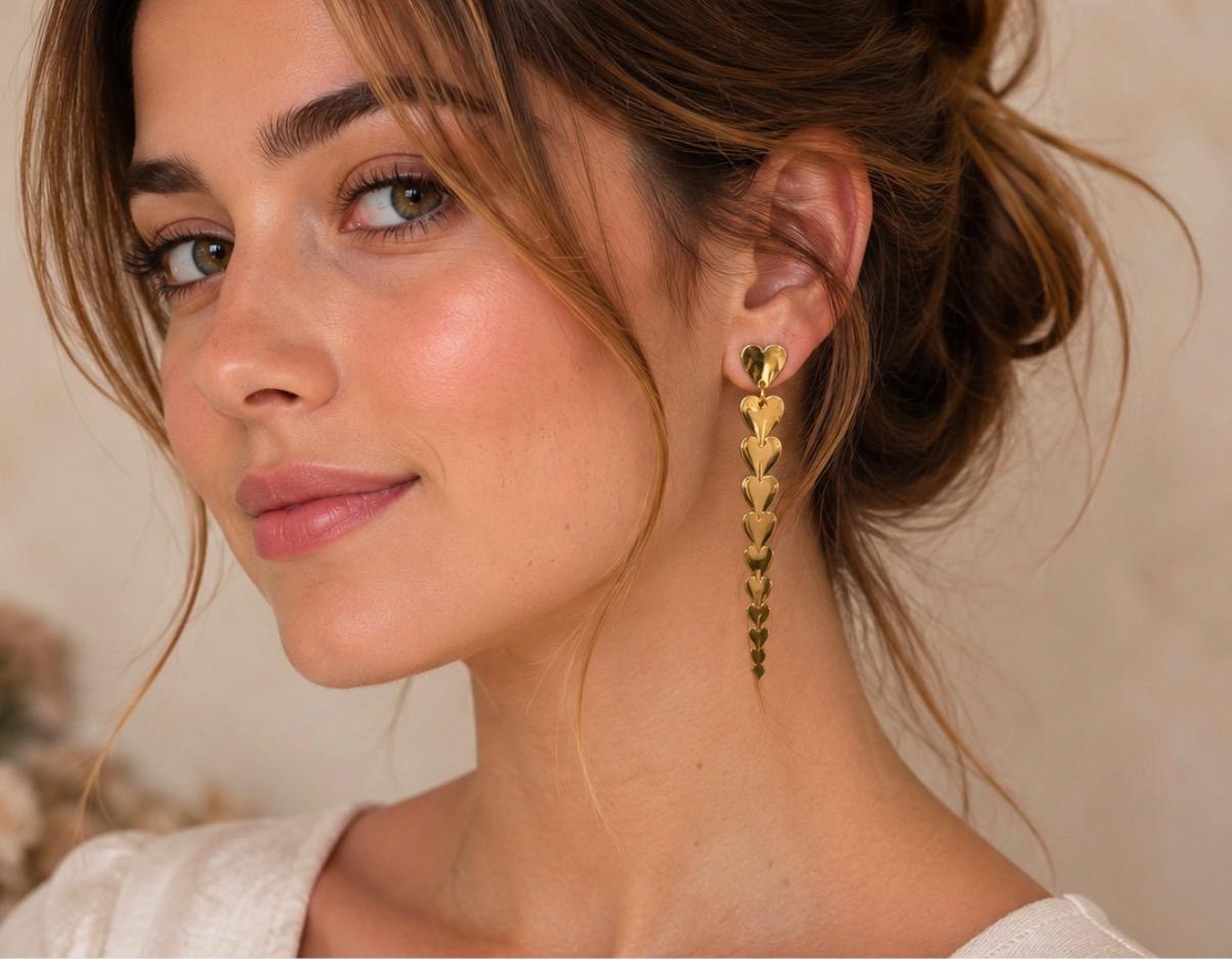 Pendientes Corazones en cascada · D'Capricho