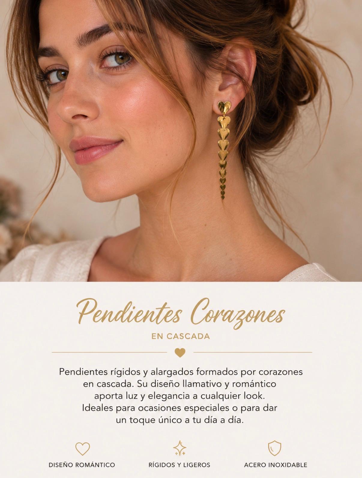 Pendientes Corazones en cascada · D'Capricho