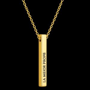 Colgante La Mejor Profe – Plata de Ley 925 Chapada en Oro