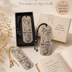 Marcapáginas de Acero Inoxidable para Profesor