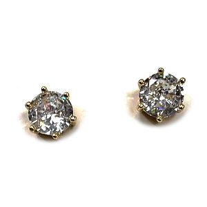 Pendientes Solitario Circonita · Chapado Goldfilled