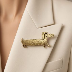 Broche Teckel Dorado