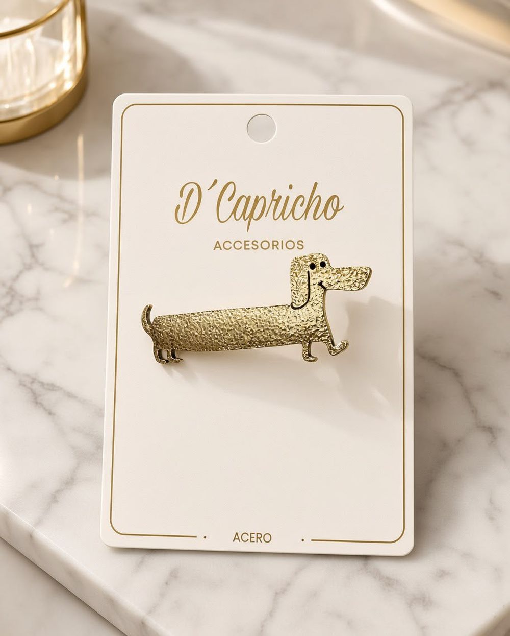 Broche Teckel Dorado - Imagen 2