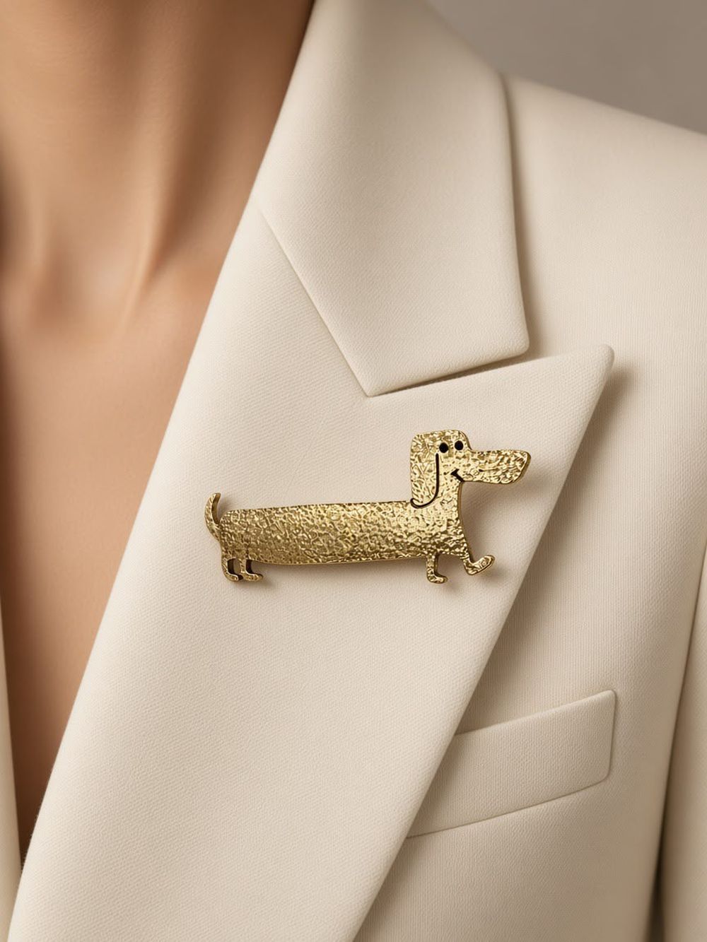 Broche Teckel Dorado